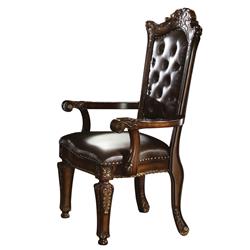 Picture of Benzara BM204349 Leather Upholstered Button Tufted Wooden Side Chair&#44; Brown - Set of 2