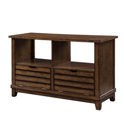 Picture of Benzara BM204476 Slatted Front Sofa Table with Two Drawers & Two Shelf&#44; Brown