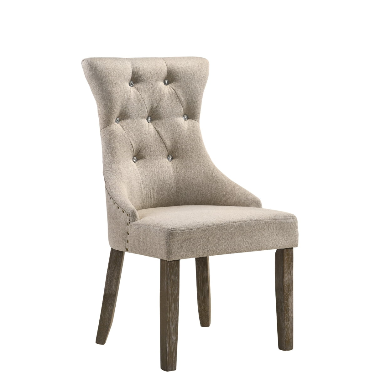 Picture of Benzara BM204529 Wooden Chair with Fabric Upholstered Seating&#44; Beige & Brown - Set of 2