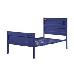 Picture of Benzara BM204620 Industrial Style Metal Twin Size Bed with Straight Leg Support&#44; Blue