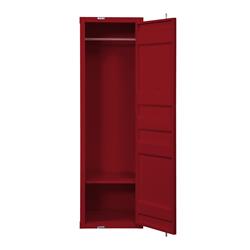 Picture of Benzara BM207431 Single Door Wardrobe with Double Storage Compartment & Cremone Bolt&#44; Red