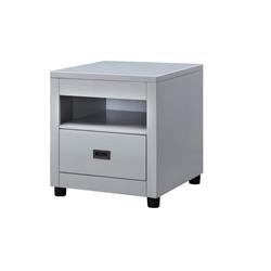 Picture of Benzara BM207458 Transitional Style Wooden End Table with 1 Drawer&#44; Gray & Black