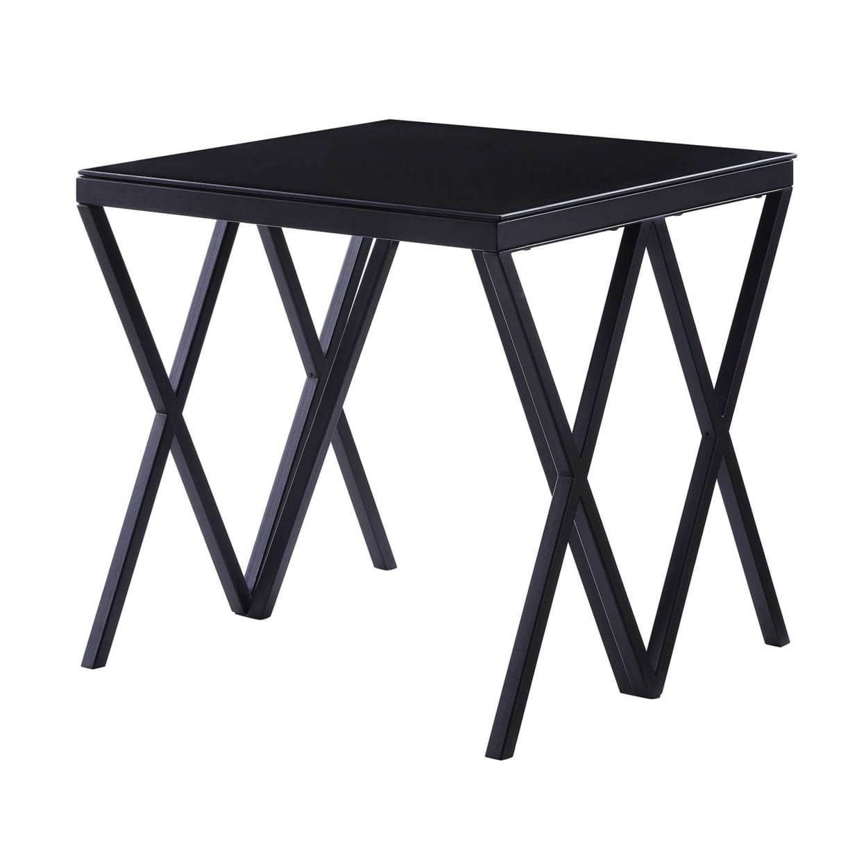 Picture of Benzara BM207461 Contemporary Style Metal End Table with Geometric Base&#44; Black