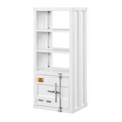 Picture of Benzara BM207476 Industrial Style Metal Right Side Pier with 3 Open Shelves&#44; White
