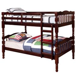 Picture of Benzara BM207974 Traditional Bunk Bed with Attached Ladder & Turned Legs&#44; Dark Brown