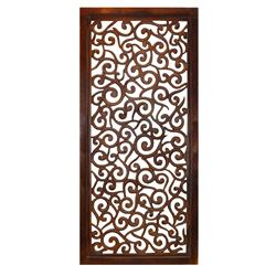 Picture of Benzara BM01886 Rectangular Mango Wood Wall Panel with Cutout Scrollwork Details&#44; Brown