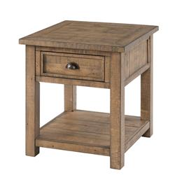 Picture of Benzara BM205977 Coastal Style Square Wooden End Table with 1 Drawer&#44; Brown