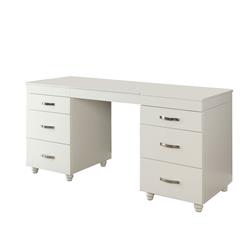 Picture of Benjara BM207408 30 x 60 x 22 in. Contemporary 6 Drawers Vanity Desk with Lift Top Mirror&#44; White