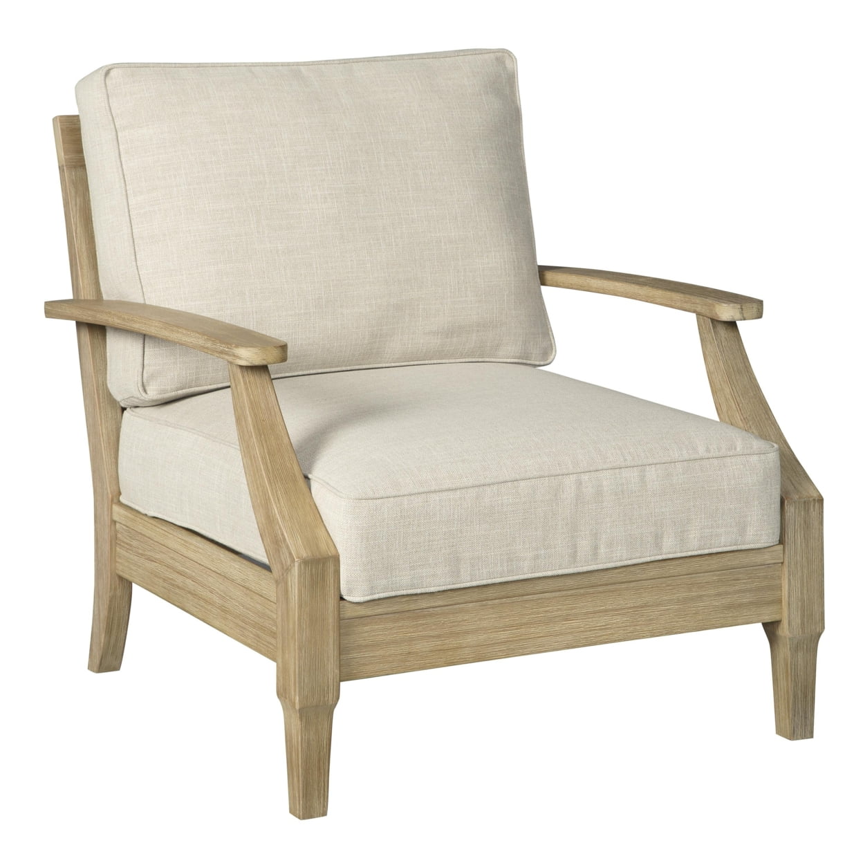 Picture of Benjara BM209281 Traditional Wooden Chair with Fabric Cushioned Seating&#44; Beige & Brown