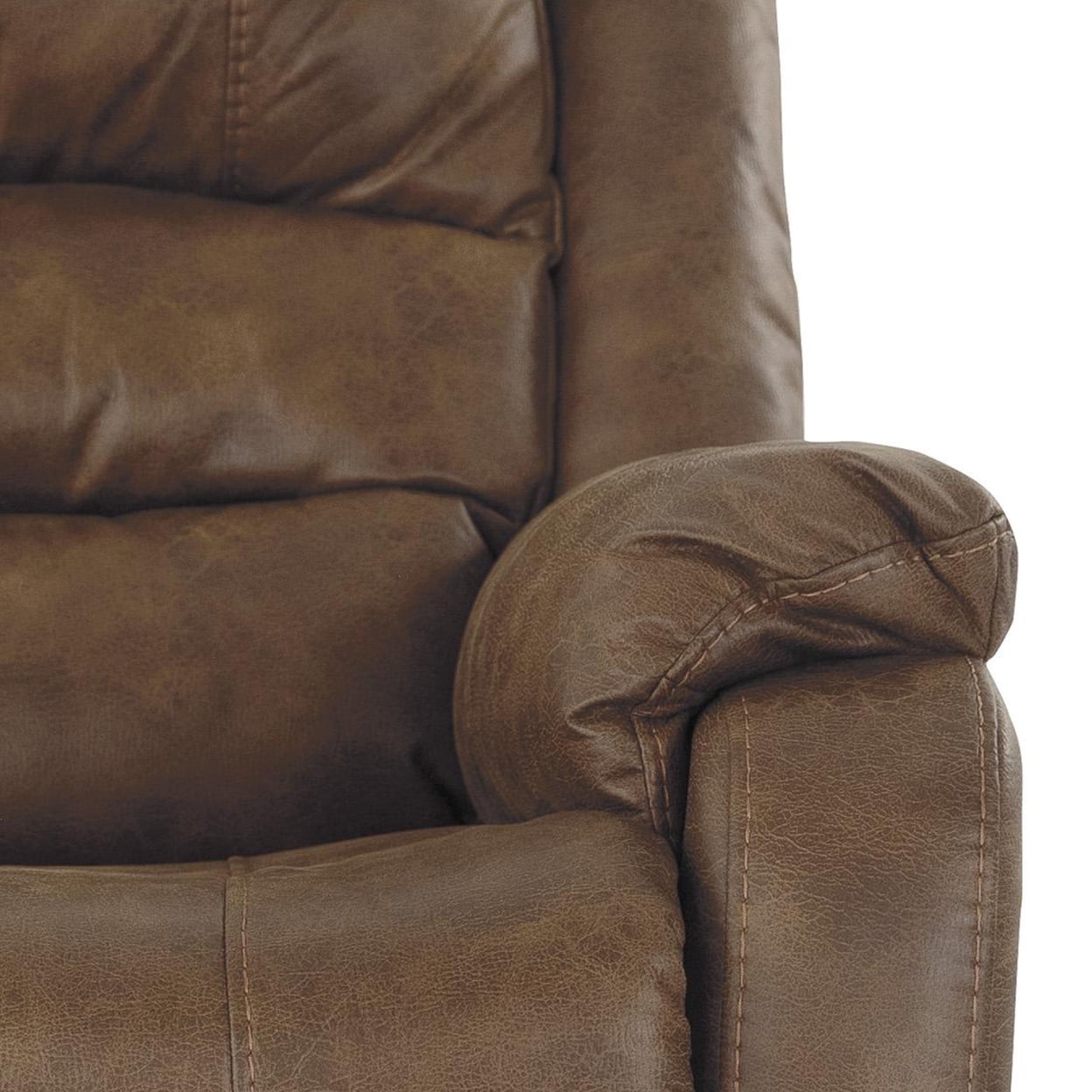 Picture of Benjara BM209304 42.5 x 35 x 40 in. Leatherette Metal Frame Power Lift Recliner with Tufted Backrest&#44; Brown