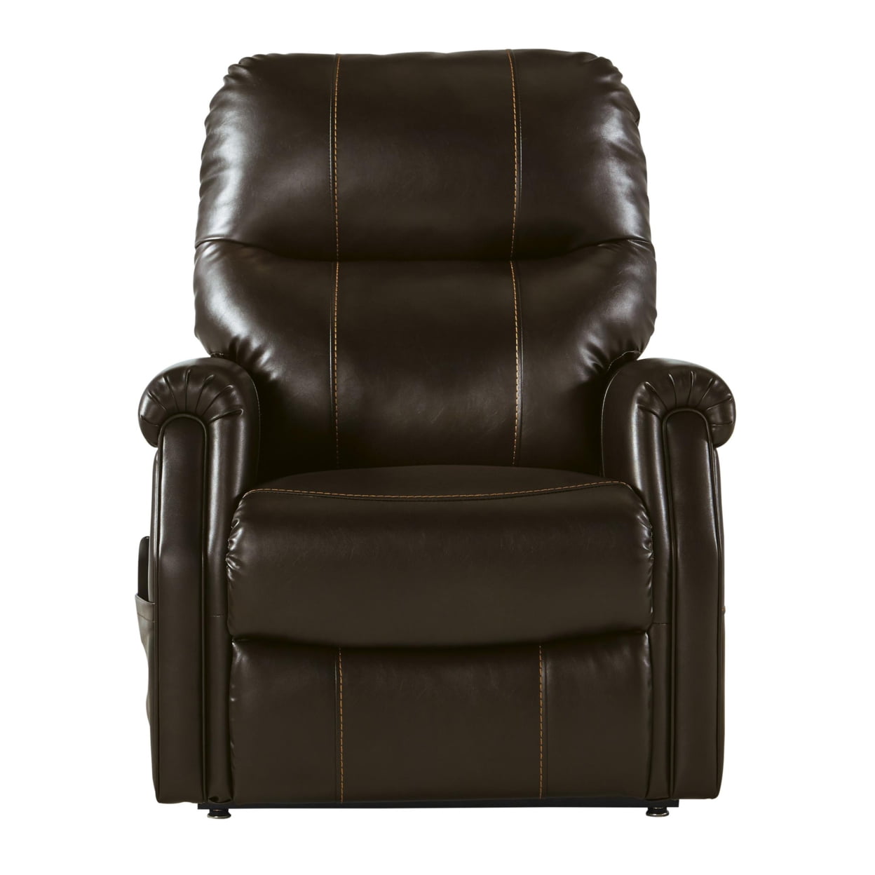 39.25 x 30 x 35.25 in. Leatherette Metal Frame Power Lift Recliner with Tufted Back, Brown -  DeluxDesigns, DE2807979