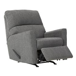 Picture of Benjara BM209324 Fabric Upholstered Rocker Recliner with Tufted Back&#44; Light Gray
