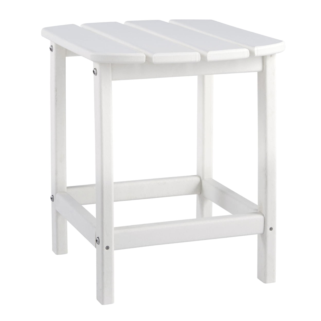 Picture of Benjara BM209396 17.88 x 15 x 18.88 in. Slatted Rectangular Hard Plastic End Table with Straight Legs&#44; White