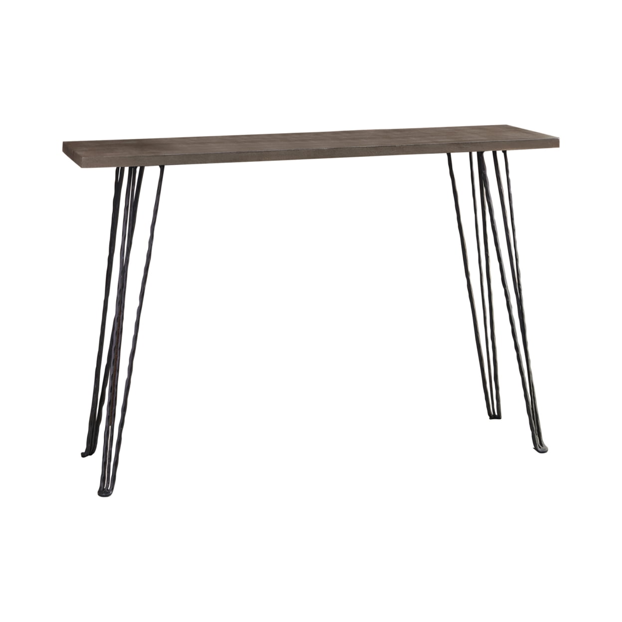 Picture of Benjara BM206480 Wooden Console Table with Metal Hairpin Legs&#44; Gray & Black