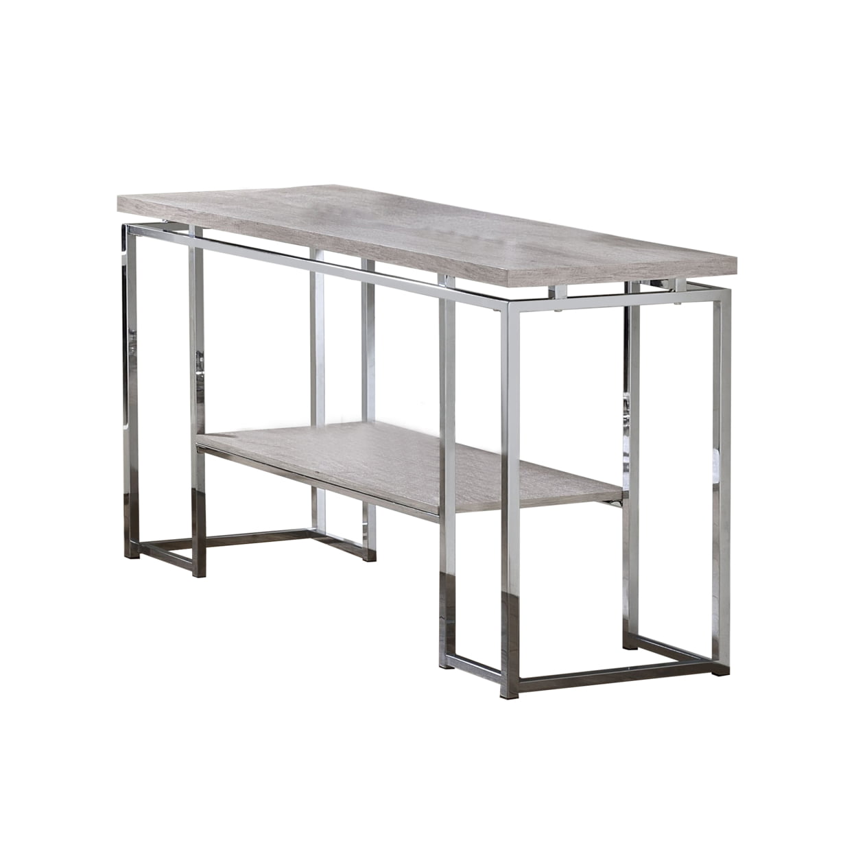 Picture of Benjara BM209597 Sofa Table with Rectangular Tabletop & Open Bottom Shelf&#44; Silver & Brown