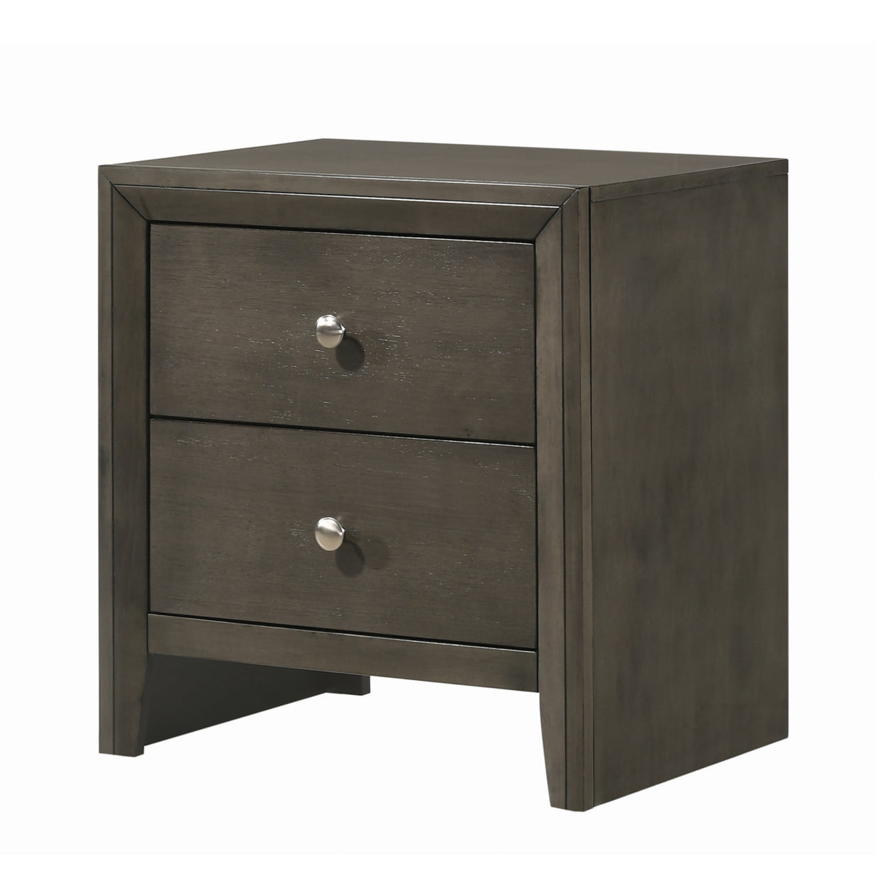 Picture of Benjara BM206513 23.75 x 22 x 16.5 in. Wooden Nightstand with 2 Drawers & Round Pull Handles&#44; Gray