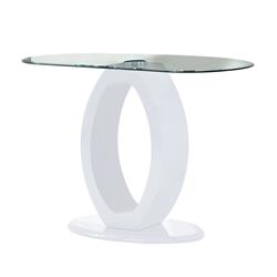 Picture of Benjara BM207925 29.88 x 18 x 47.25 in. Contemporary Tempered Glass Top Sofa Table with O Shape Base&#44; White