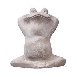 Picture of Benjara BM208590 Cement Figurine of Frog Sitting Upright in Concrete Finish&#44; Gray