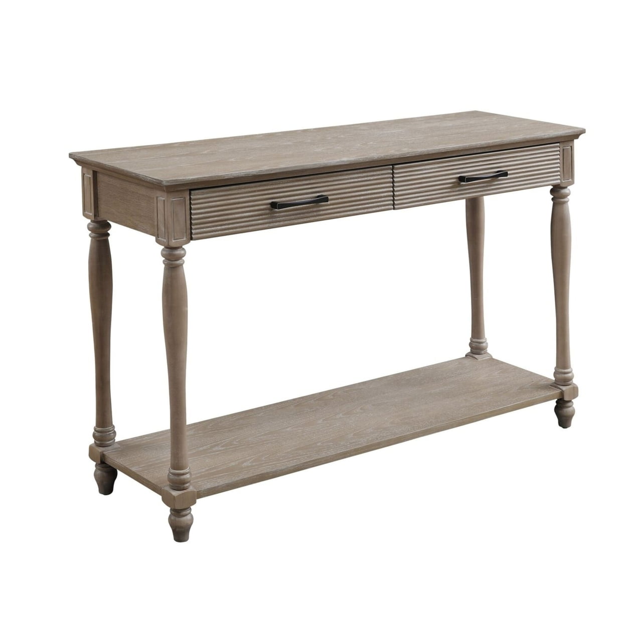 Picture of Benjara BM211093 Wooden Sofa Table with 2 Drawers & Molded Design - Antique White - 30 x 16 x 48 in.