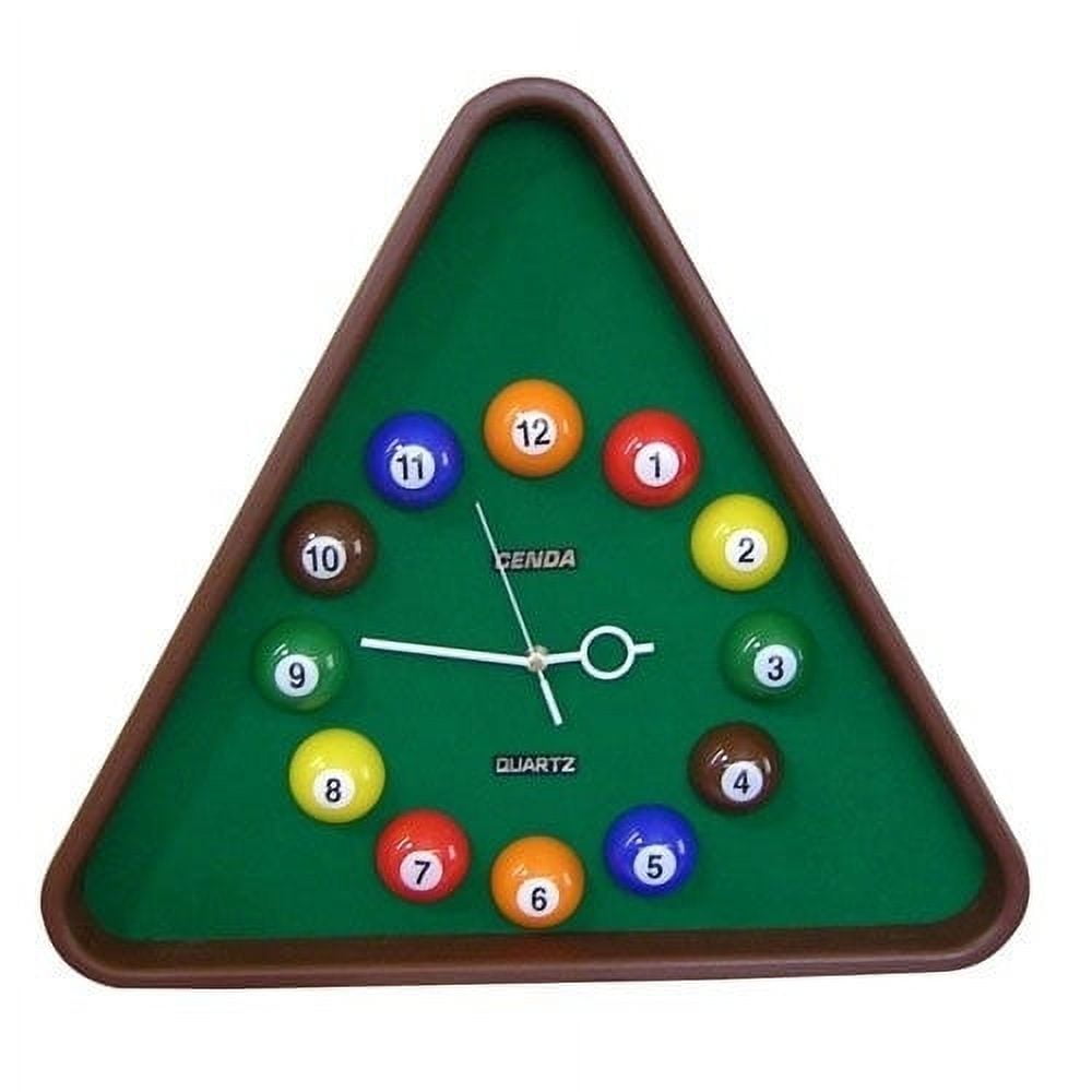 Picture of Benjara BM204214 Pool Theme Triangular Shape Plastic Clock - Multi Color - 20.5 x 2 x 20.5 in.