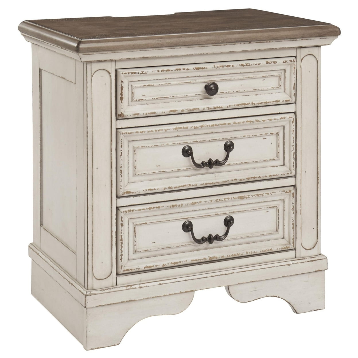Picture of Benjara BM213305 Transitional Wooden Three Drawer Nightstand with Open Platform Top - White - 27.75 x 27 x 17 in.