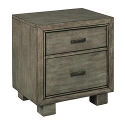 Picture of Benjara BM213376 Modern Style Wooden Two Drawer Setup Nightstand with Block Legs - Gray - 22.75 x 21.63 x 16 in.