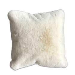 Picture of Benjara BM214114 20 x 20 in. Fabric Upholstered Accent Pillow with Fur Like Texture - White
