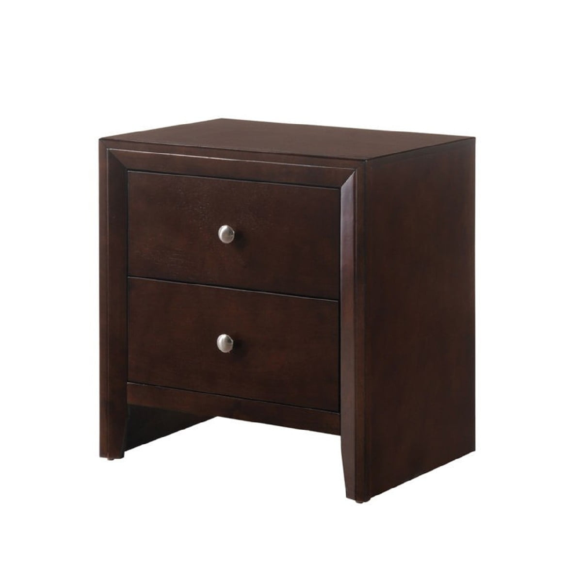 Picture of Benjara BM215227 Grained Wooden Nightstand with 2 Drawers & Sled Base - Cherry Brown - 23.7 x 16.5 x 22.3 in.