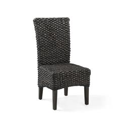 Picture of Benjara BM206660 Woven Water Hyacinth Wooden Chair with Tapered Legs - Black - 41 x 20 x 25 in.