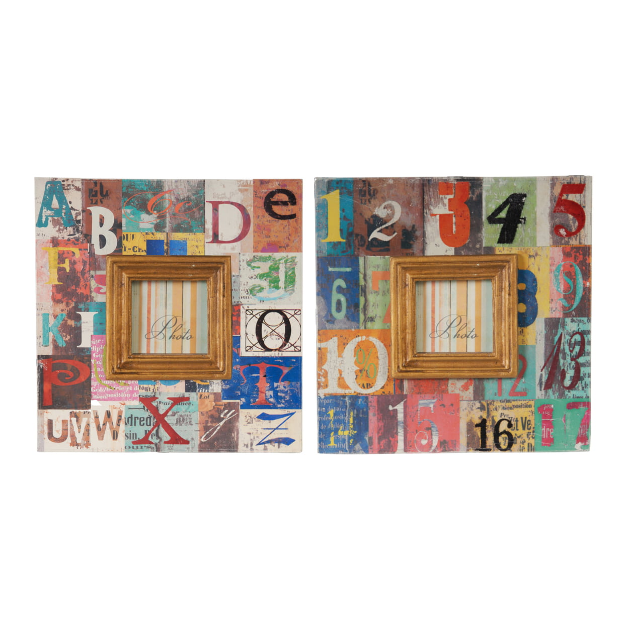 Picture of Benjara BM206708 Large Traditional Style Square Wooden Photo Frames - Brown - Set of 2