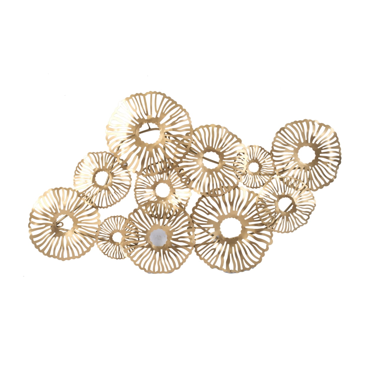 Picture of Benjara BM206723 Contemporary Style Metal Wall Art with Coral Pattern Design - Gold