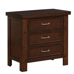 Picture of Benjara BM215570 Wooden Nightstand with Three Storage Drawers & Grain Details - Brown
