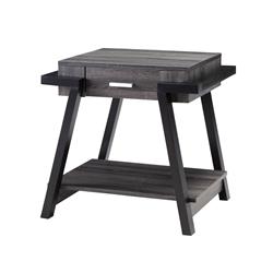 Picture of Benjara BM204127 Wooden End Table with Angled Leg Support & 1 Drawer - Black & Gray