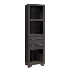 Picture of Benjara BM204169 Wooden Media Tower with 2 Drawers & 3 Shelves - Distressed Gray