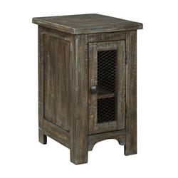 Picture of Benjara BM210685 Chair Side End Table with Wire Mesh Cabinet - Brown & White - 25 x 14 x 17 in.