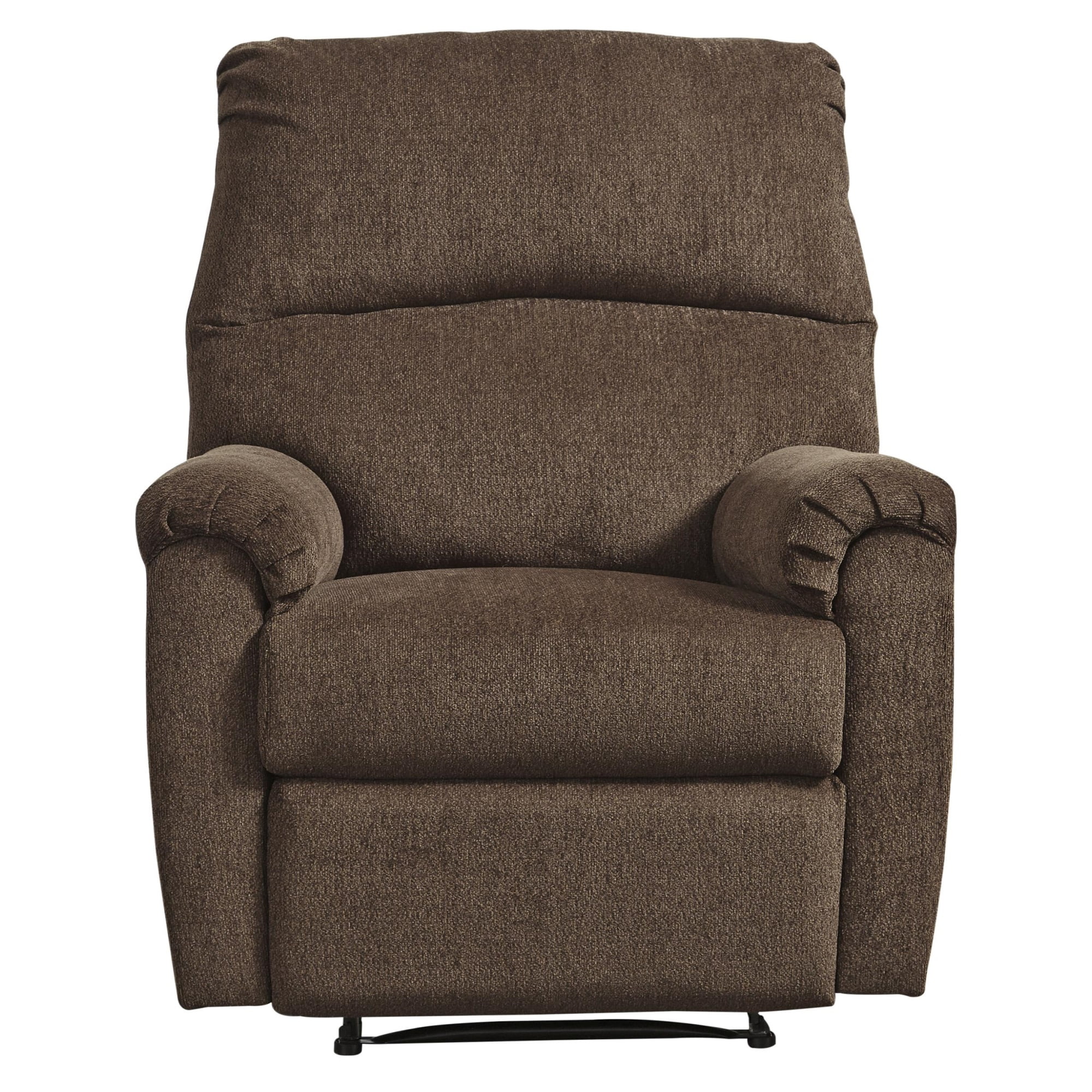 Picture of Benjara BM210774 Fabric Upholstered Zero Wall Recliner with Pillow Top Armrests - Brown - 41 x 35 x 39 in.