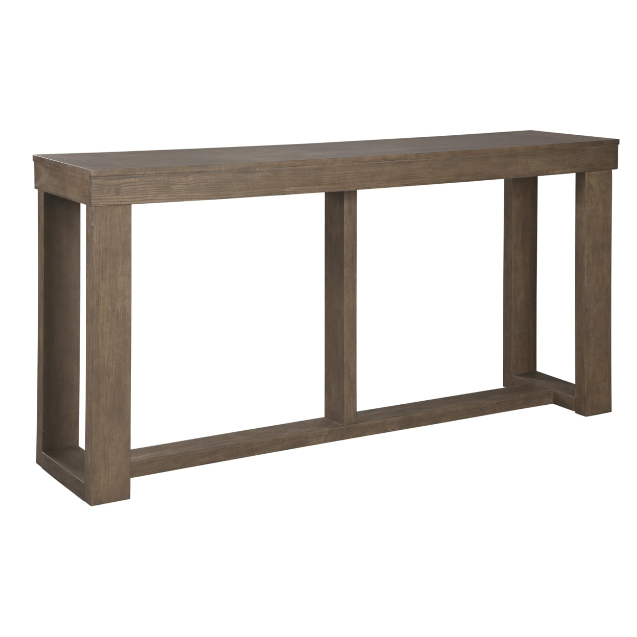 Picture of Benjara BM210853 Rectangular Wooden Sofa Table with Sled Base - Light Brown - 33.25 x 64.13 x 16.13 in.