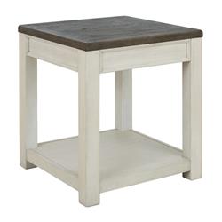 Picture of Benjara BM210889 Square Wooden Frame End Table with Open Shelf - White & Brown - 24 x 22 x 22 in.
