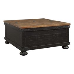 Picture of Benjara BM210892 Square Wooden Lift Top Cocktail Table with Trunk Storage - Brown & Black - 18 x 36 x 36 in.
