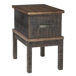 Picture of Benjara BM210897 Textured Chair Side End Table with 1 Drawer & Power Strip - Brown - 25 x 15.75 x 23.88 in.