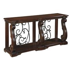 Picture of Benjara BM210969 Wooden Sofa Table with 1 Bottom Shelf & Cabriole Legs - Dark Brown - 32 x 64 x 16.13 in.