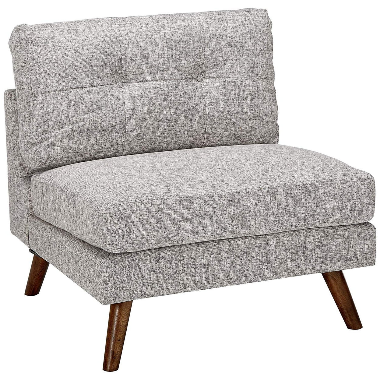 Picture of Benjara BM215985 Fabric Upholstered Armless Chair with Tufted Back & Splayed Legs&#44; Gray - 33.75 x 32.75 x 32.75 in.