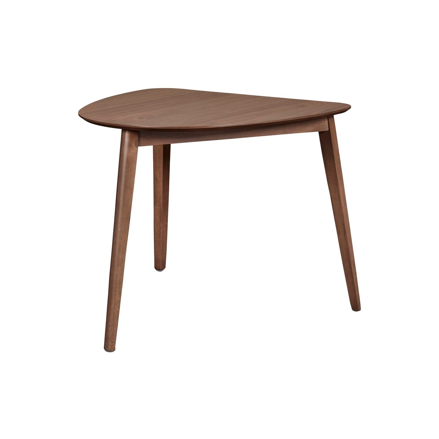 Picture of Benjara BM218126 Mid Century Triangular Corner Table with Grain Details, Walnut Brown