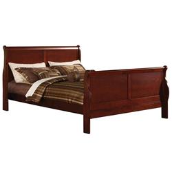 BM218426 Paneled Eastern King Size Bed with Sleigh Headboard & Footboard, Brown -  Benjara