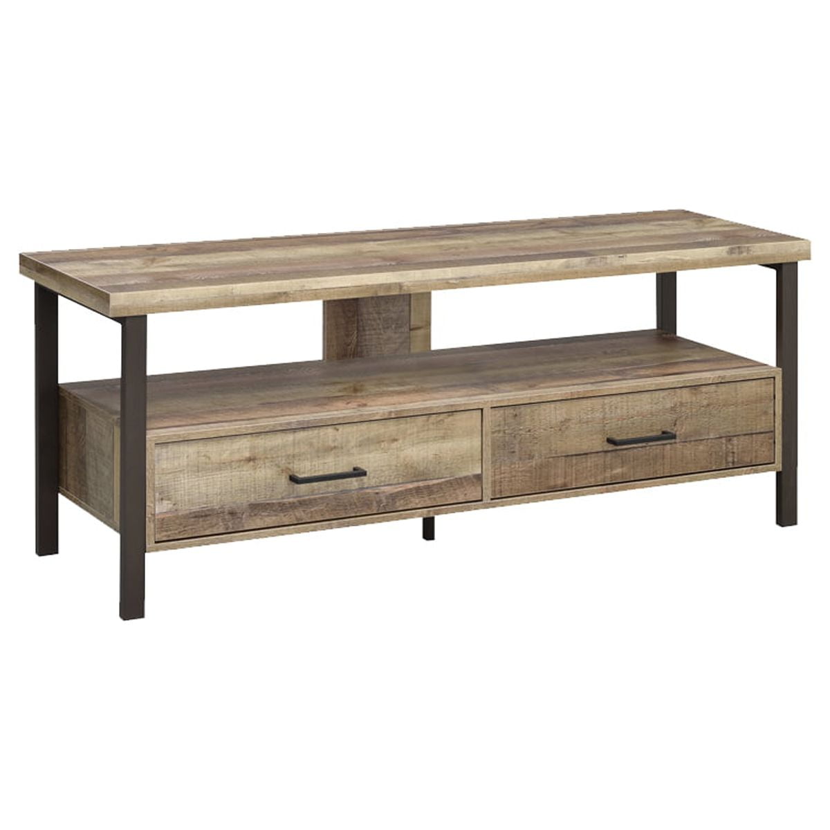 Picture of Benjara BM220229 59 in. Wooden TV Console with 2 Storage Drawers & Open Shelf&#44; Brown - 23.5 x 59 x 15.5 in.