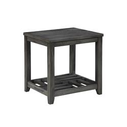 Picture of Benjara BM220233 Transitional Style Wooden End Table with Open Slatted Shelf&#44; Gray