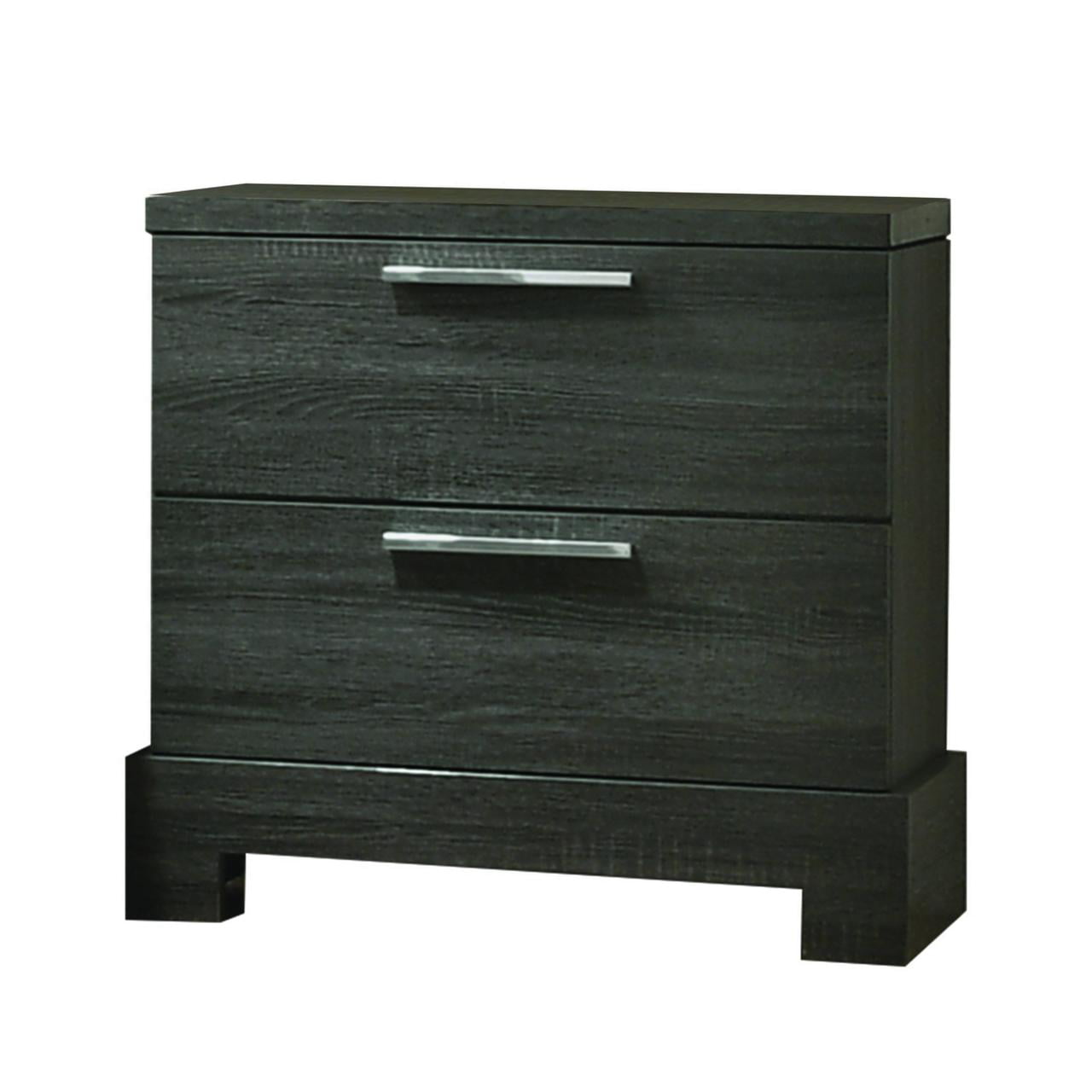 Picture of Benjara BM220326 2 Drawer Wooden Nightstand with Bar Pulls & Panel Support&#44; Gray - 25 x 16 x 24 in.