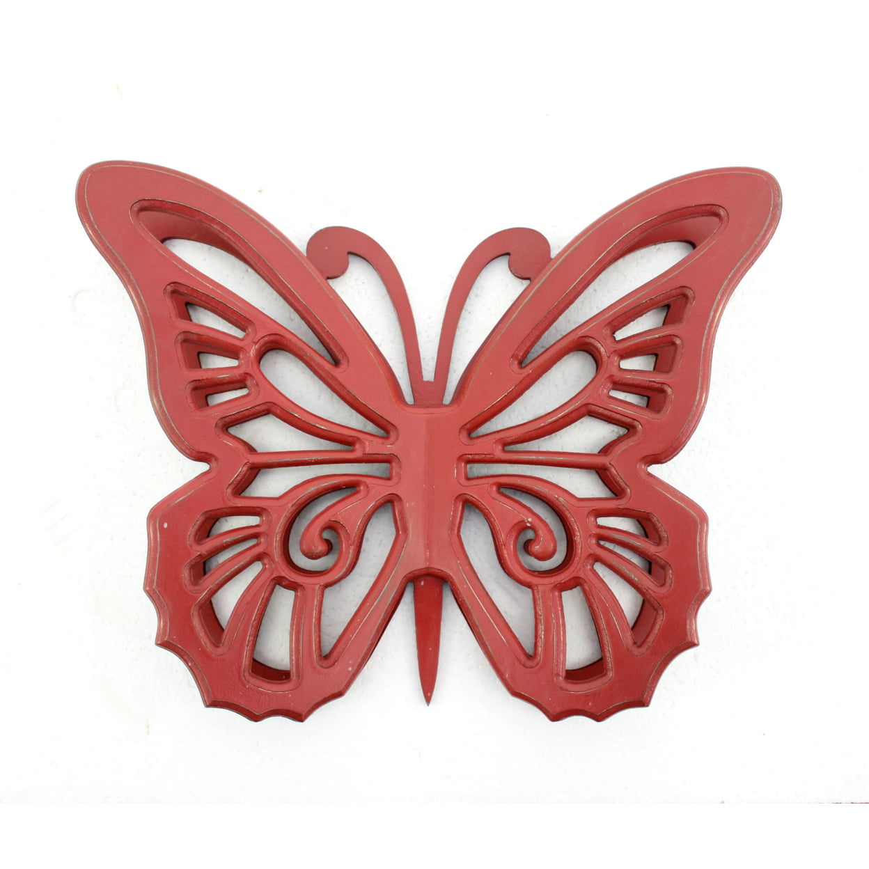 Picture of Benjara BM218333 Wooden Butterfly Wall Plaque with Cutout Detail, Red - 4.25 x 18.5 x 23.25 in.