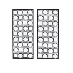Picture of Benjara BM218348 Wall Plaque with Alternate Square & Round Mirrors&#44; Gray - 1.25 x 12 x 30 in. - Set of 2