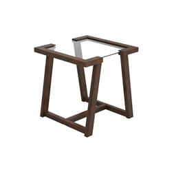 Brown and Gray Benjara Industrial Style 2 Drawer Metal End Table with Cup Pulls 